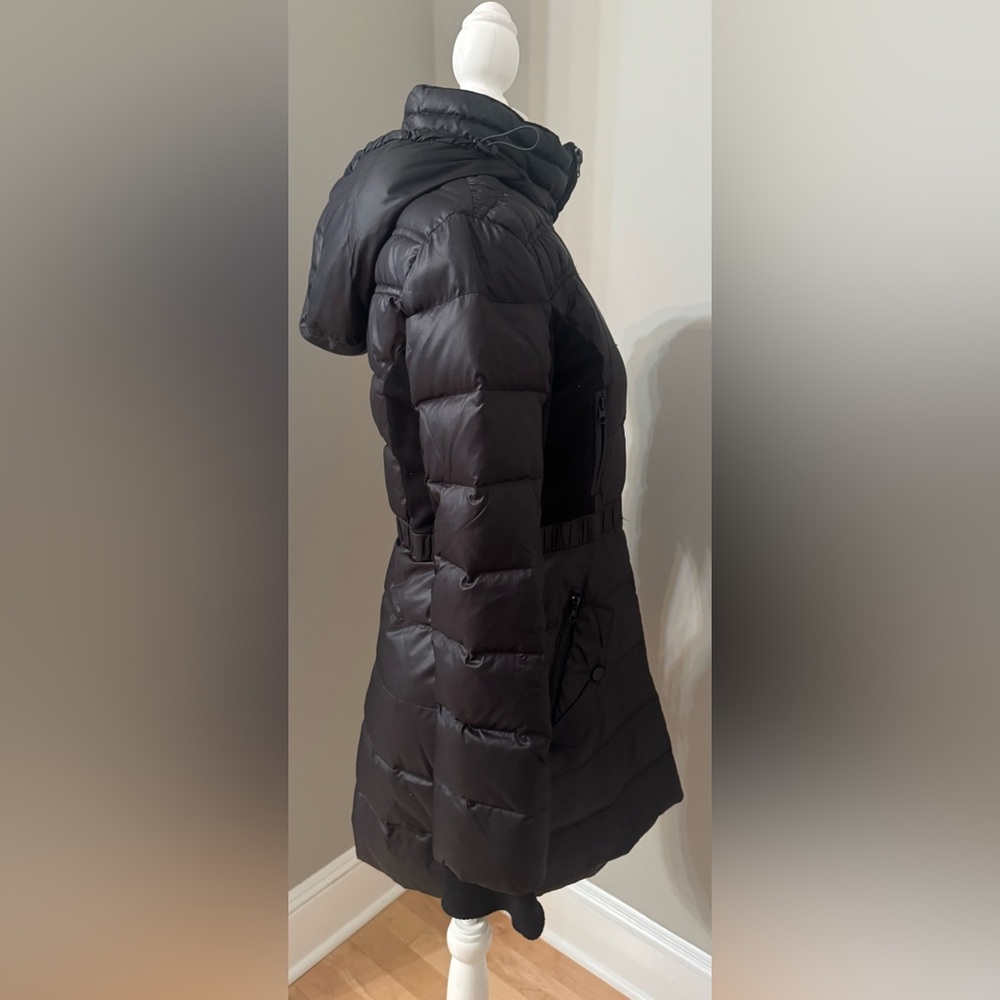 Bebe puffer Black down feather fill hood quilted Coat XS - Picture 5 of 12